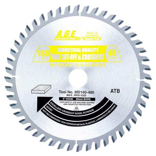 Amana Tool Carbide Tipped Saw Blade 48T ATB 160mm x 20mm Bore 