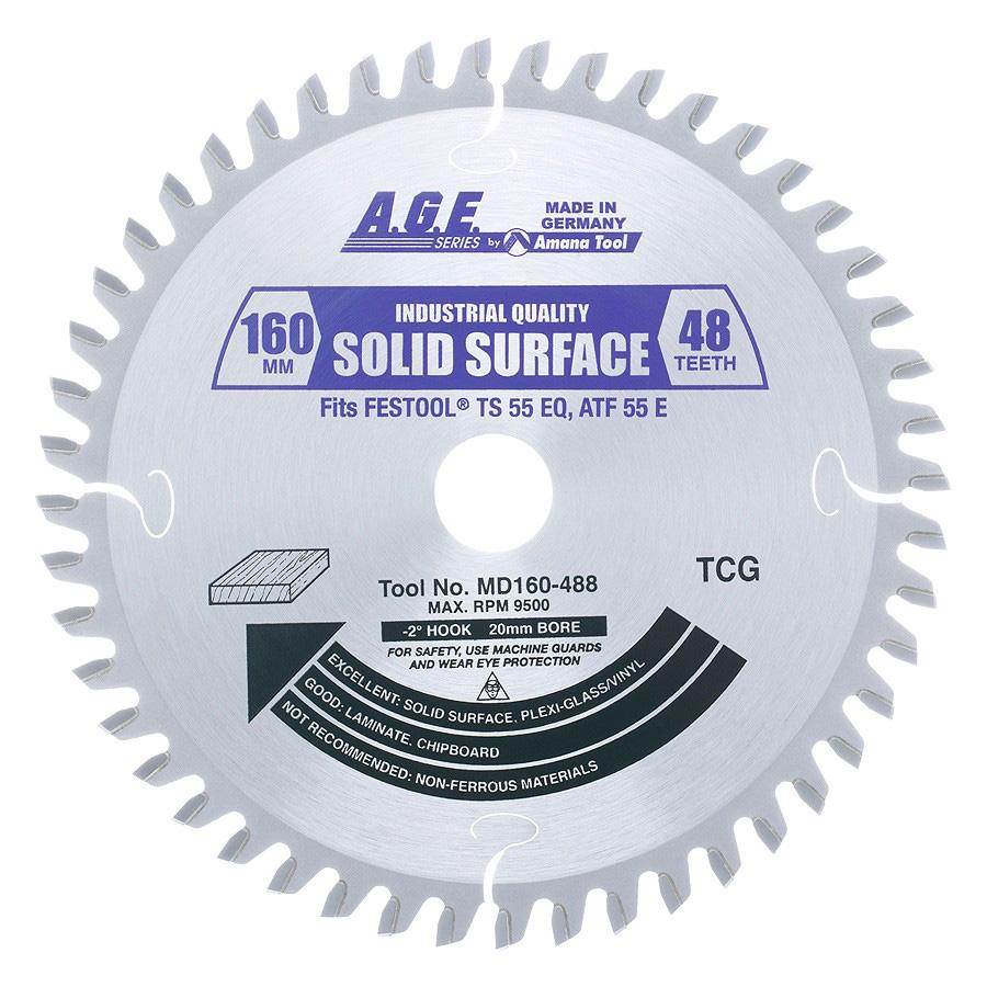 Amana Tool Carbide Tipped Saw Blade 48T TCG 160mm x 20mm Bore 