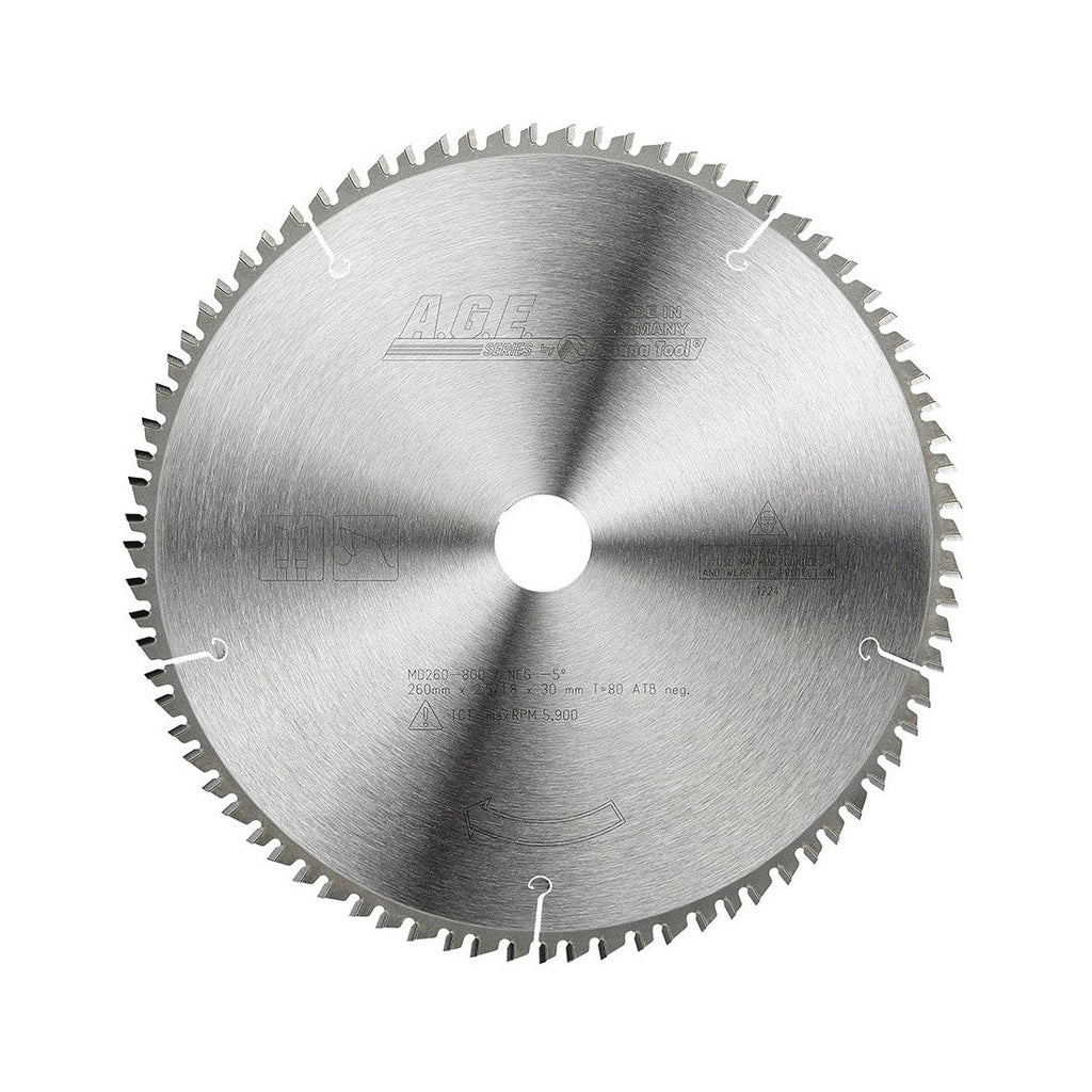 Amana Tool Carbide Tipped Saw Blade 80 Tooth ATB 260mm x 30mm Bore 