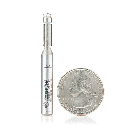 Amana Tool MR0102 Carbide Tipped Miniature Flush Trim Bit 3/16" Diameter x 7/16" x 1/4" Shank