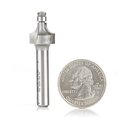 Amana Tool MR0114 Carbide Tipped Miniature Corner Rounding Bit 5/32" Radius x 1/2" Diameter x 3/8" x 1/4" Shank