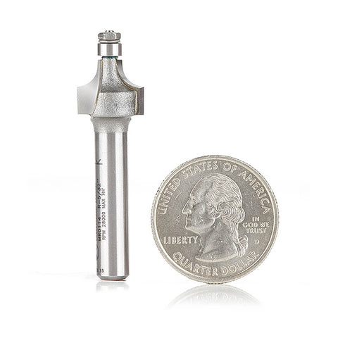 Amana Tool MR0114 Carbide Tipped Miniature Corner Rounding Bit 5/32" Radius x 1/2" Diameter x 3/8" x 1/4" Shank