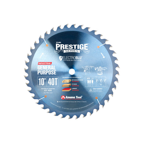 Amana Tool PR1040C Electro-Blu™ Carbide Tipped Prestige™ 10" General Purpose Saw Blade