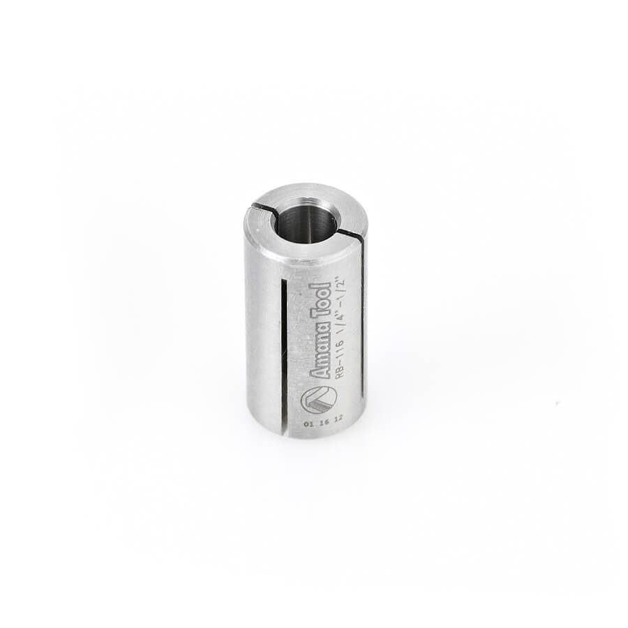 Amana Tool RB-116 High Precision Steel Router Collet Reducer 1/2 Overall Diameter x 1/4 Inner Diameter x 1 Inch Long