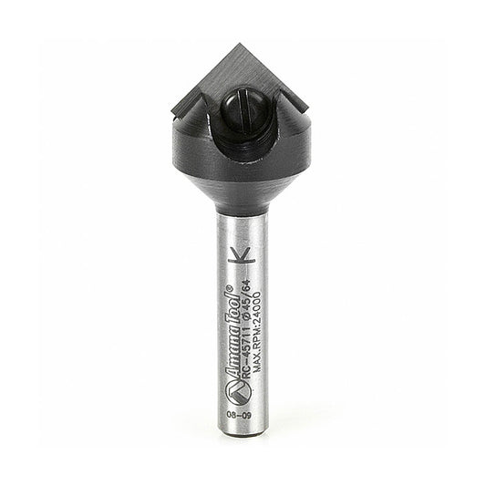 Amana Tool RC-45711 In-Tech Insert Carbide V Groove 90 Degree x 11/16" Diameter x 21/64" x 1/4" Shank Single Flute Router Bit