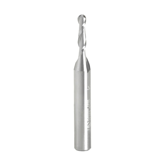Amana Tool 46369 Solid Carbide Up-Cut Ball Nose Spiral 1/8 Diameter x 1/2 Inch x 1/4 Shank Router Bit