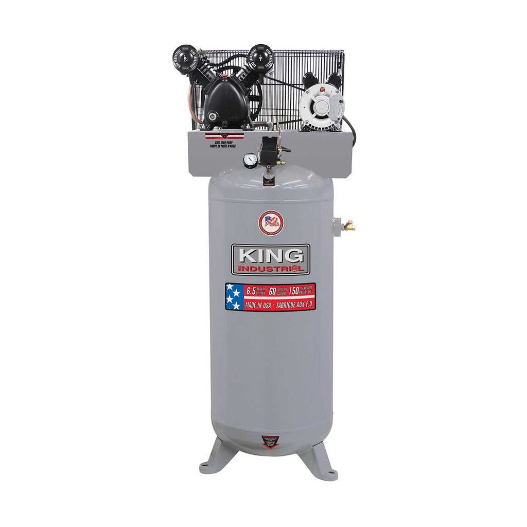 King Industrial Stationary 6.5 Peak Hp 60 Gallon Air Compressor  